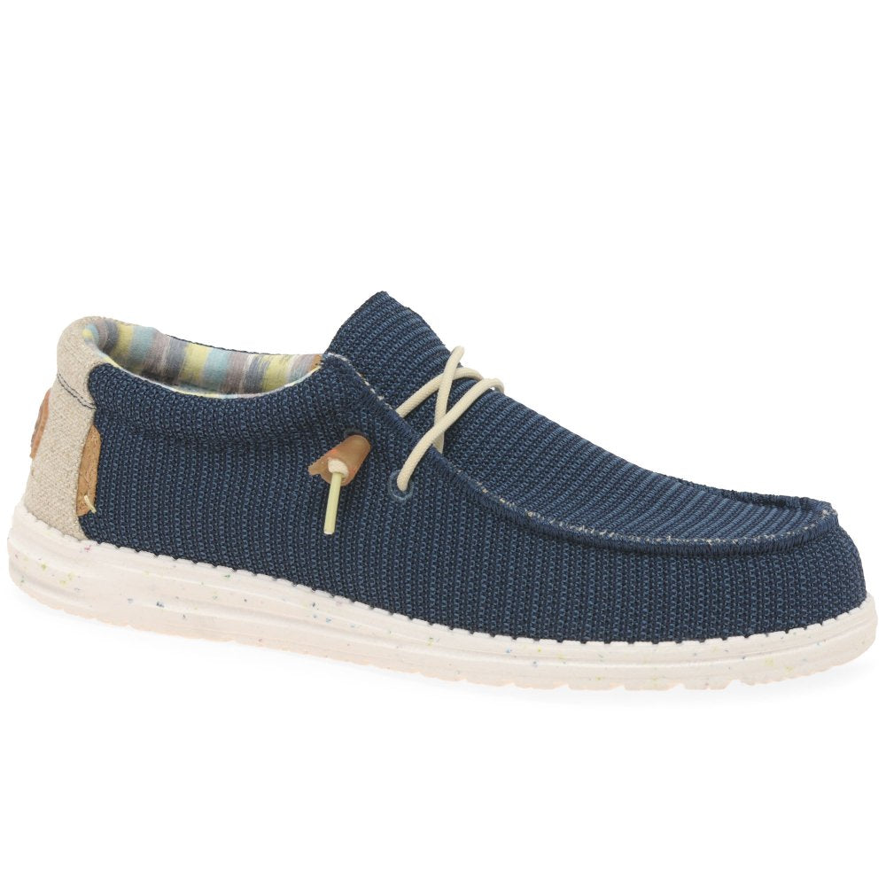 HEY DUDE Wally Eco Stretch Mens Canvas Shoes D1400084MT ORION BLUE