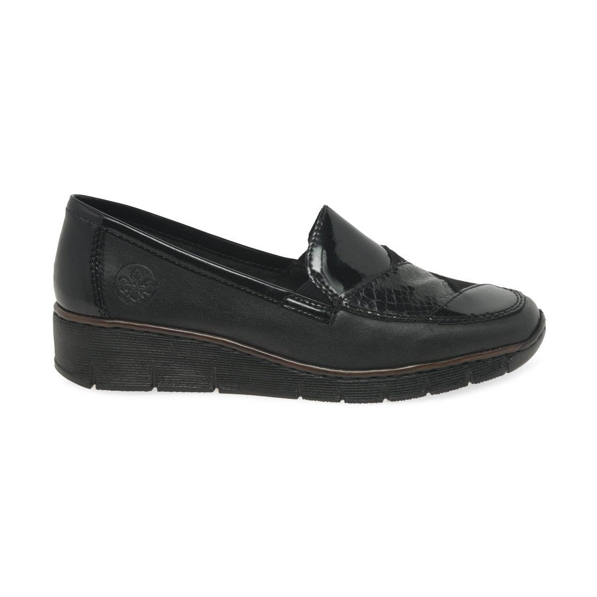 Rieker BLACK 53785-00 Slip on wedge shoe
