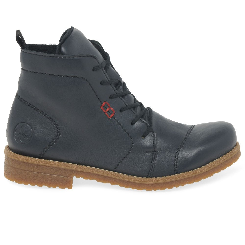Rieker 73500 OCEAN Lace Up Ankle Boot with Zip 73500-14