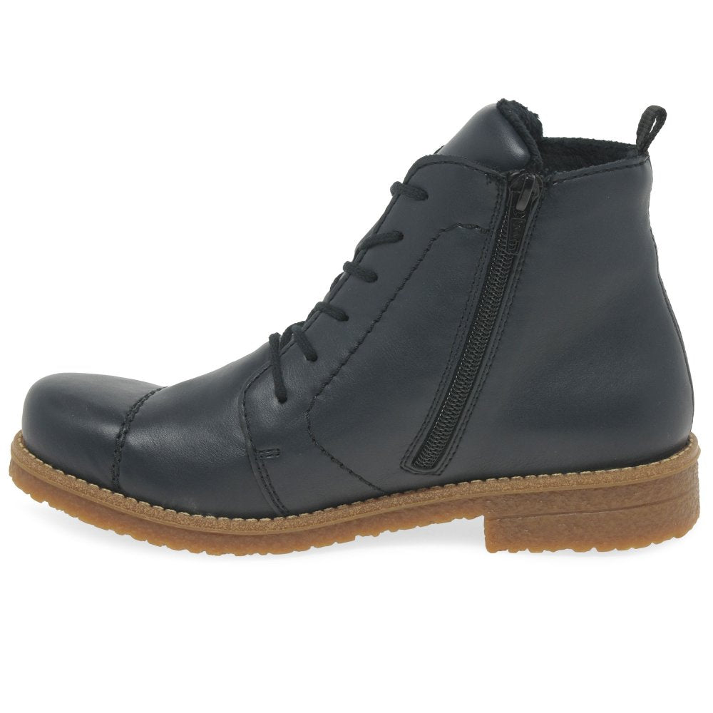 Rieker 73500 OCEAN Lace Up Ankle Boot with Zip 73500-14