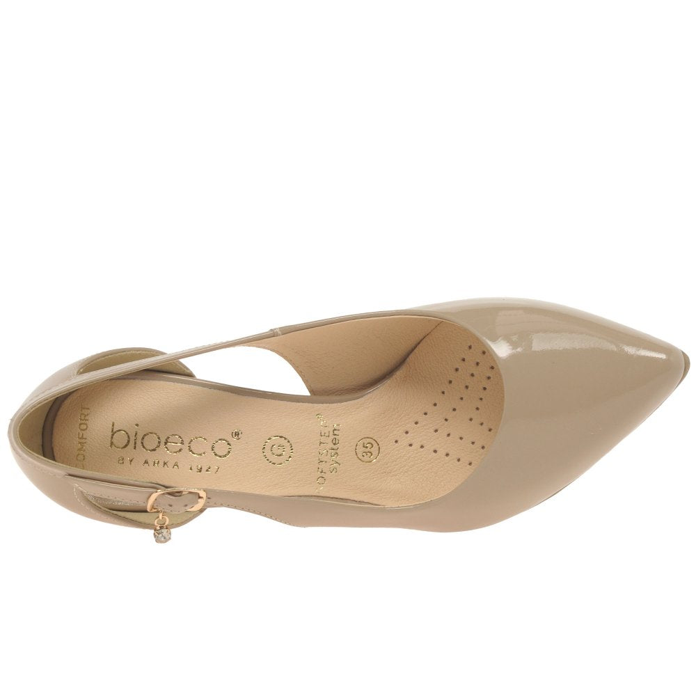 Bioeco Occasion Wear Classic Court Shoe 4079-1887 BEIGE PATENT