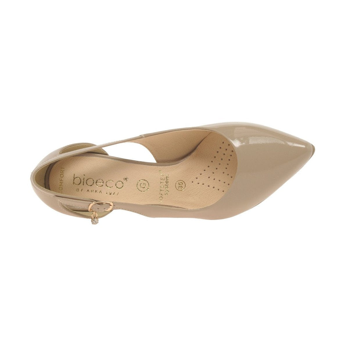 Bioeco Occasion Wear Classic Court Shoe 4079-1887 BEIGE PATENT