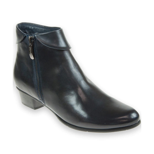Regardez le Ciel Stefany 03 NAVY Soft Leather Zip Ankle Boot
