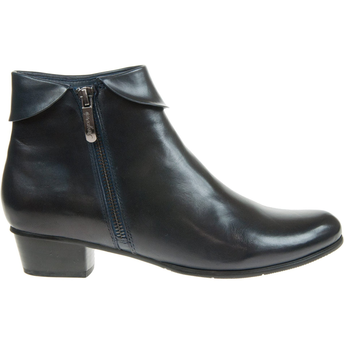 Regardez le Ciel Stefany 03 NAVY Soft Leather Zip Ankle Boot