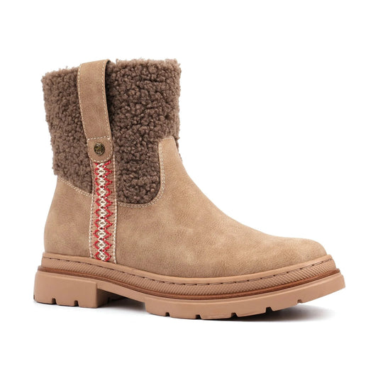 Lunar Dawn TAUPE Fur Cuff Ankle Boot GLB240-TP