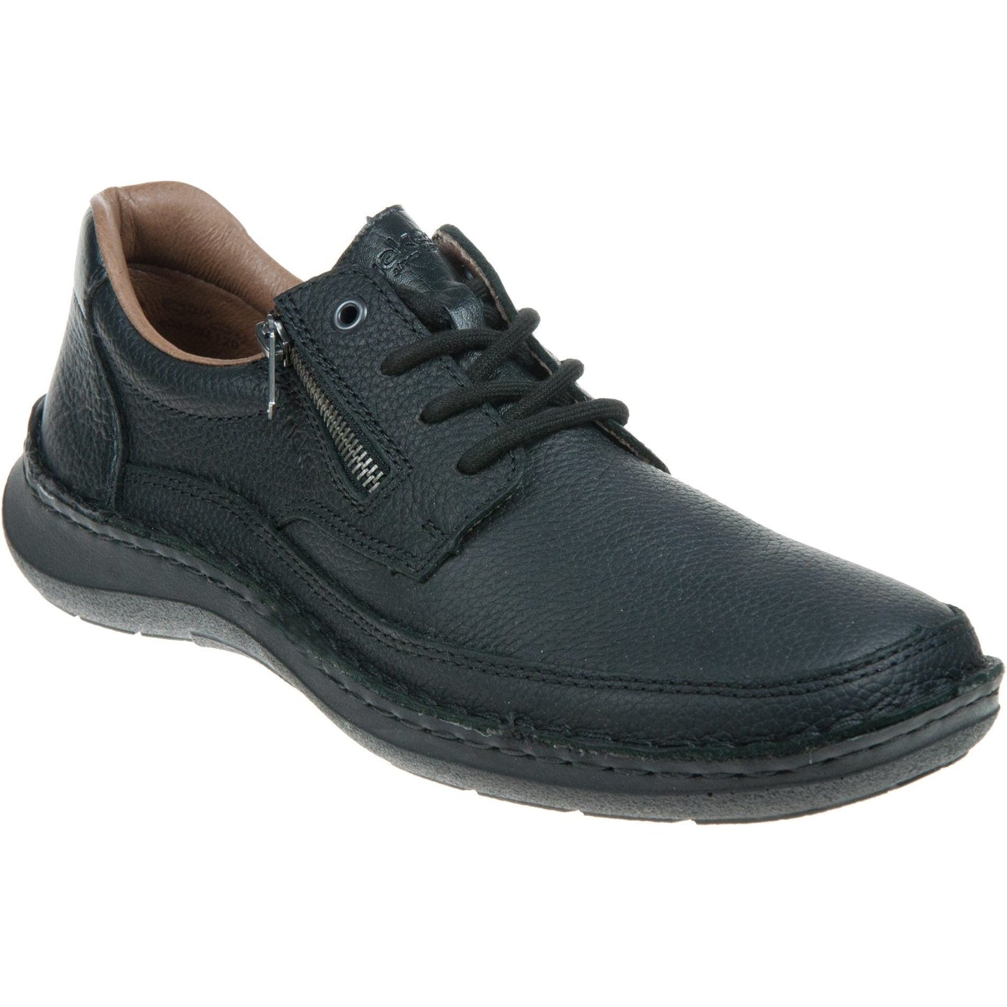 Rieker Mens Black Leather Lace Up shoe with zip 03002-00