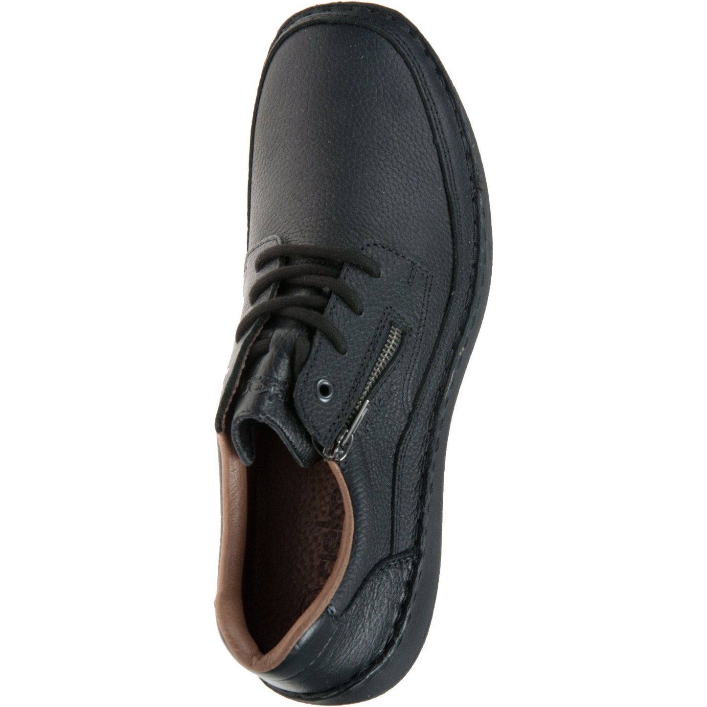 Rieker Mens Black Leather Lace Up shoe with zip 03002-00