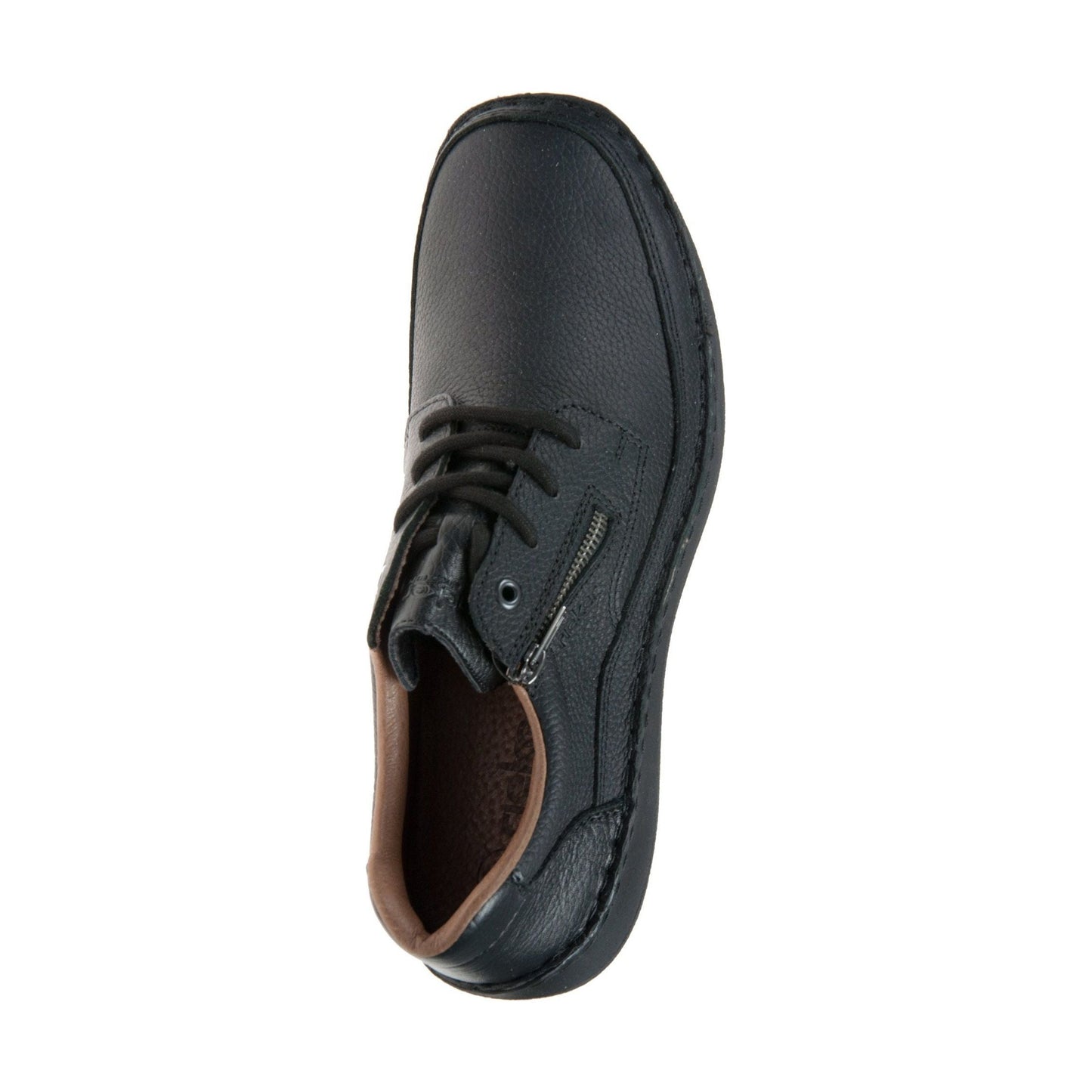 Rieker Mens Black Leather Lace Up shoe with zip 03002-00