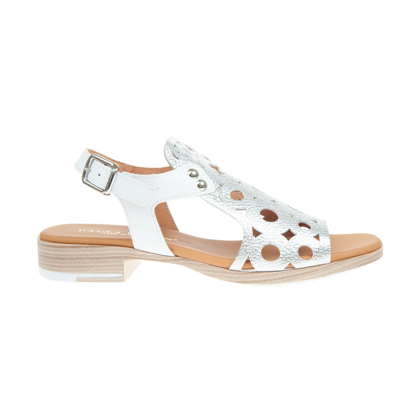 Paula Urban 9-654 PLATA/ BLANCO Soft Leather Comfort Sandal