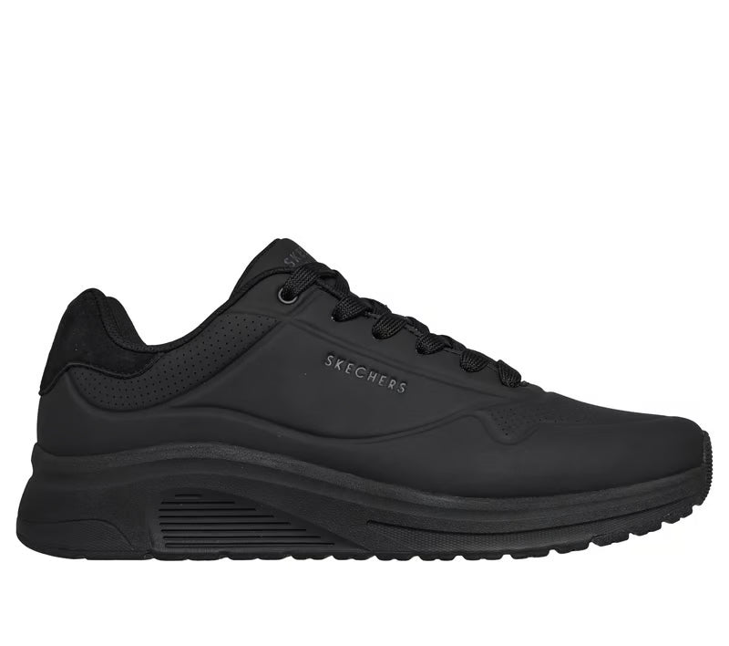 Skechers 183530 BLACK Uno Light Memory Foam Lace Up Trainer