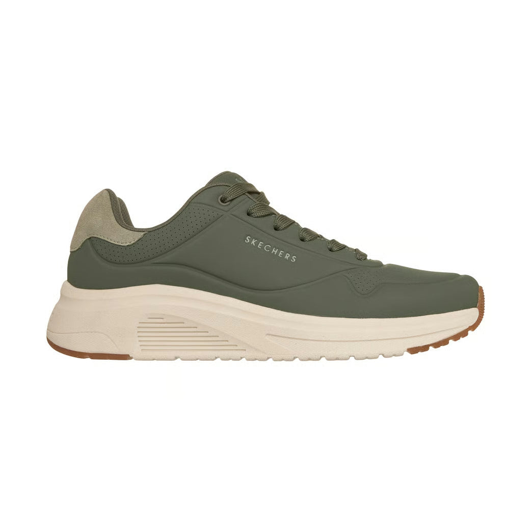 Skechers Uno Light 183530 OLIVE Lace Up Faux Leather Trainer 183530-OLV