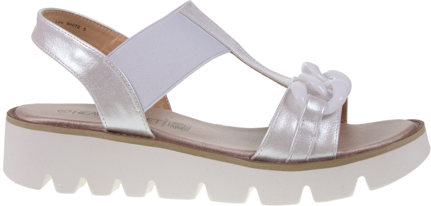 Heavenly Feet Lulu Vegan Friendly Chunky Sole Sandal WHITE