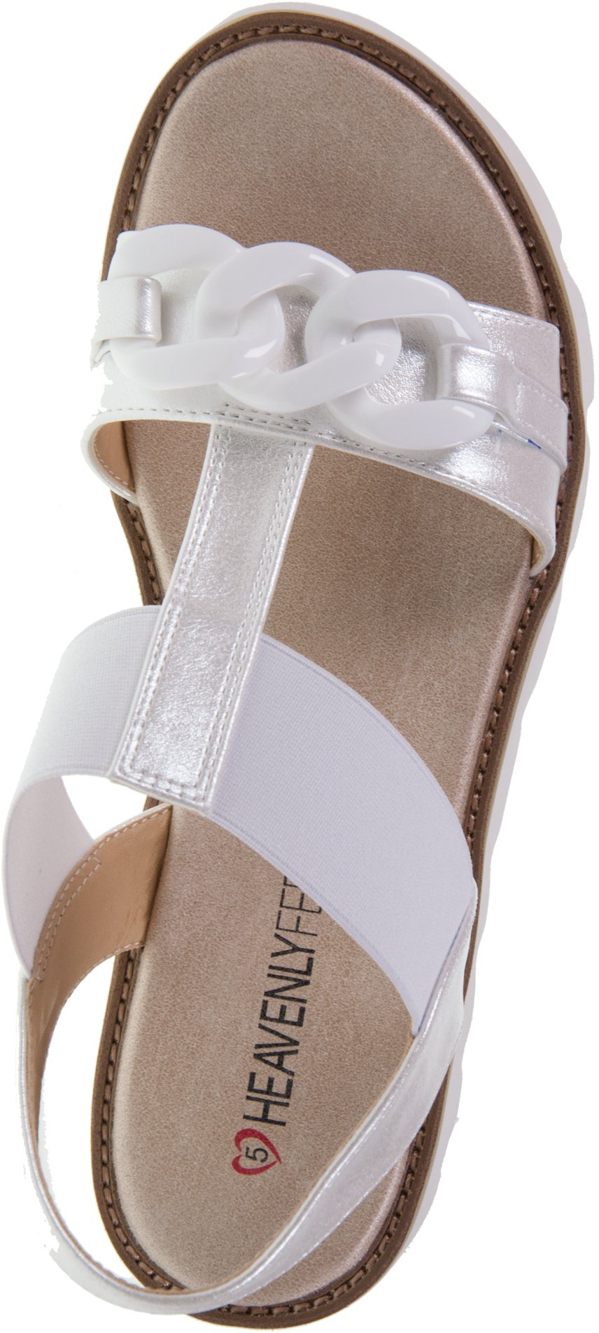 Heavenly Feet Lulu Vegan Friendly Chunky Sole Sandal WHITE