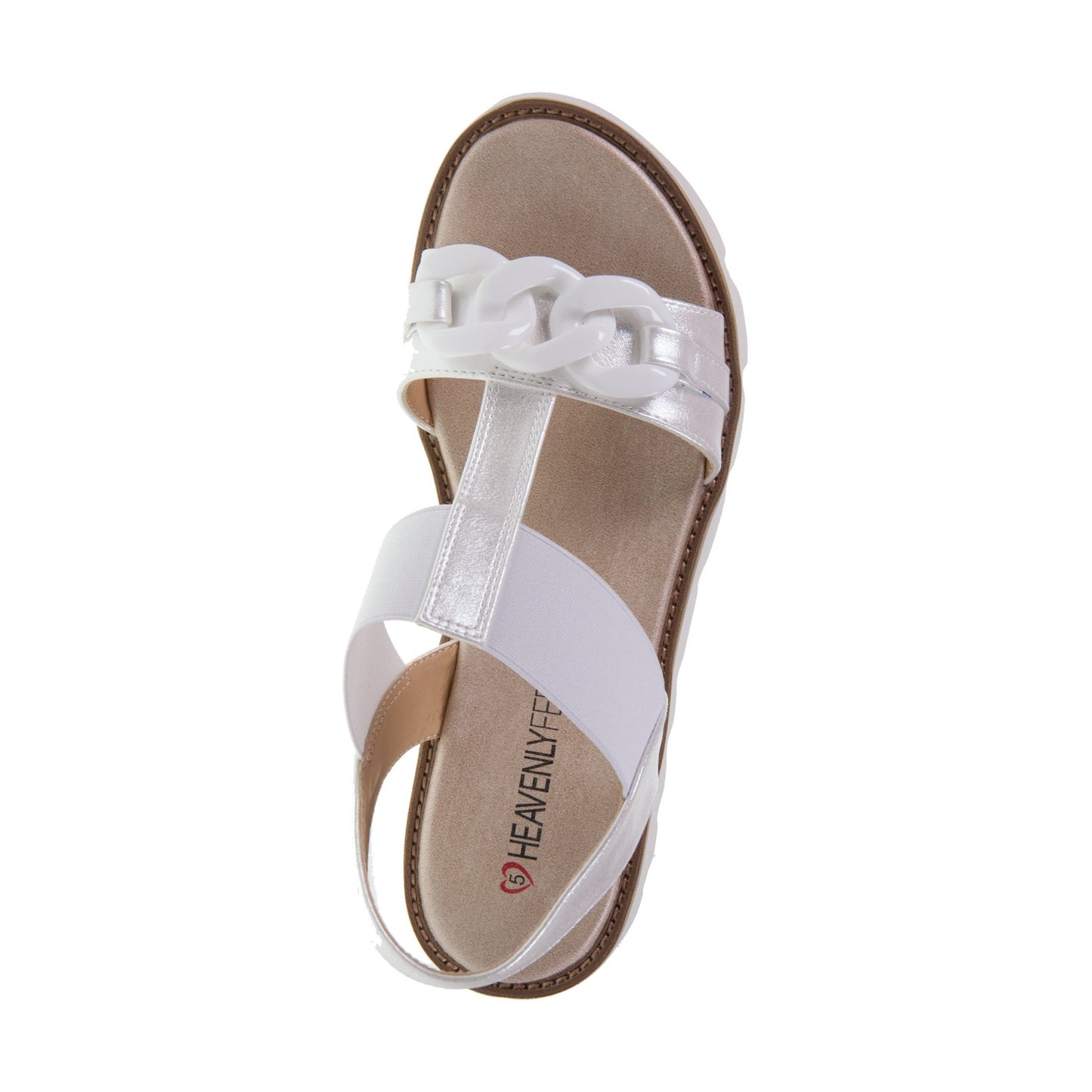 Heavenly Feet Lulu Vegan Friendly Chunky Sole Sandal WHITE