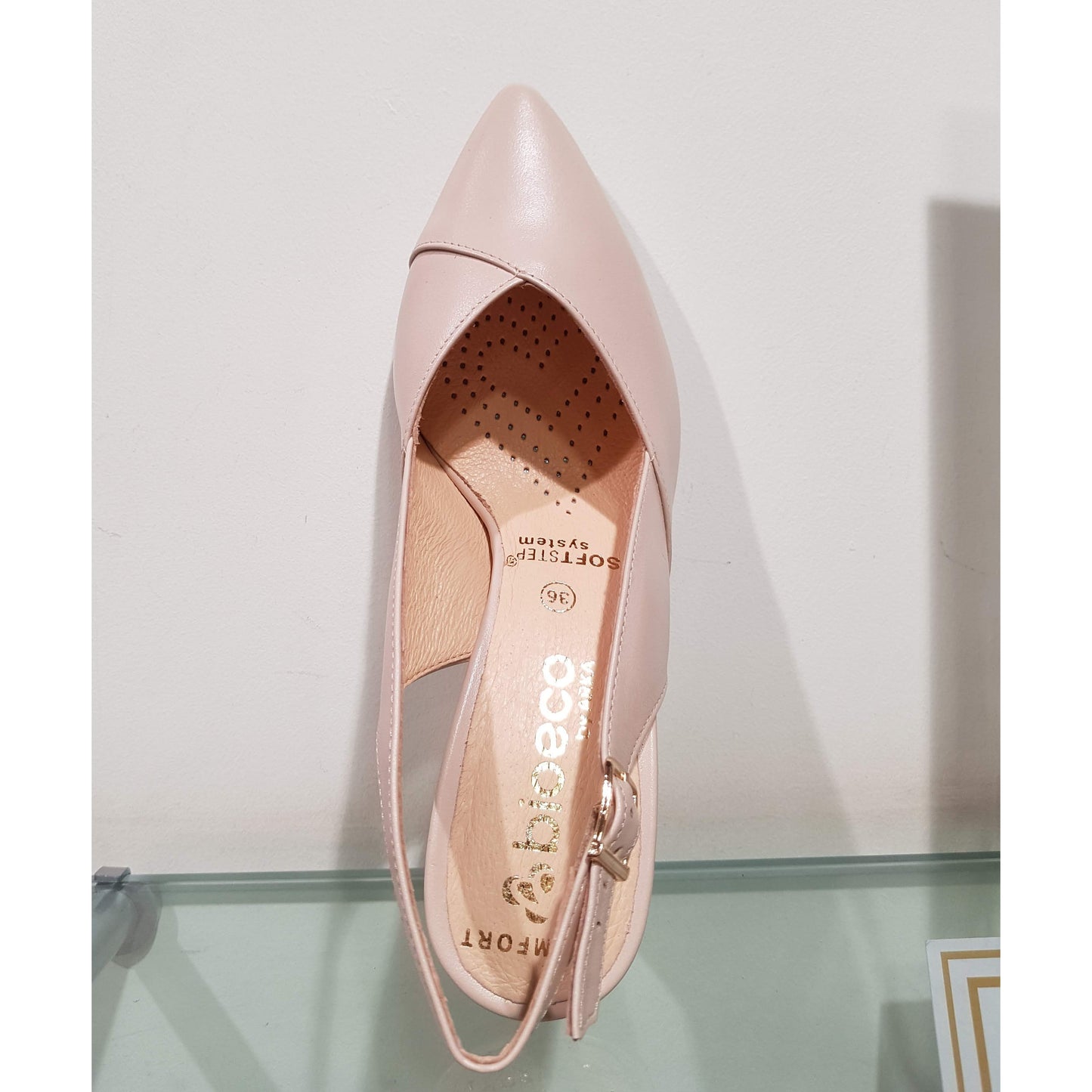 Bioeco 4009 Beige Leather Closed Toe Slingback Occasion Shoe Matching Bags Available 4009-1777