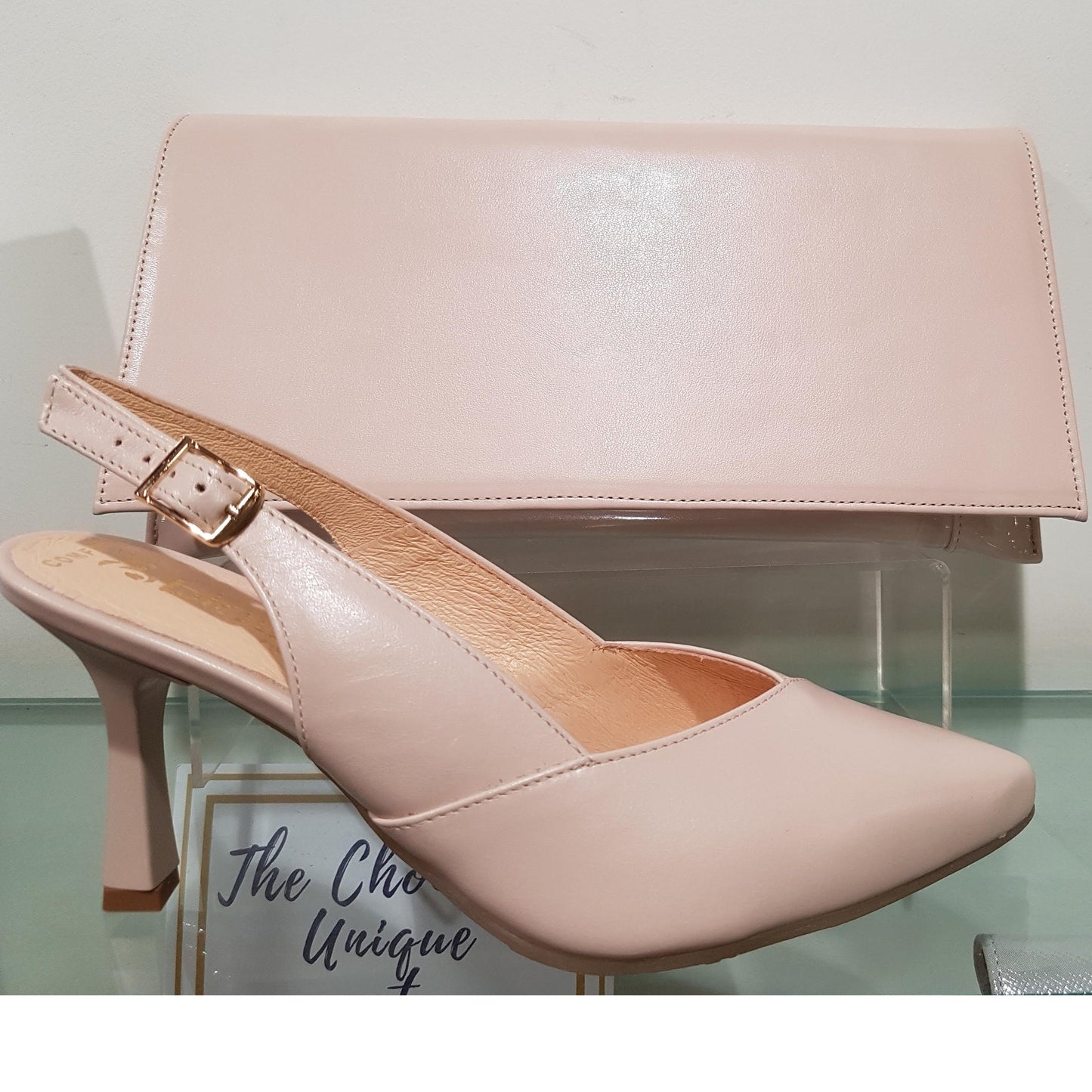 Bioeco 4009 Beige Leather Closed Toe Slingback Occasion Shoe Matching Bags Available 4009-1777