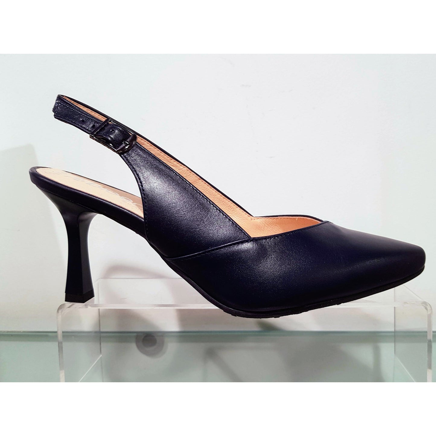 Bioeco 4009 Navy Leather Closed Toe Slingback Occasion Shoe Matching Bags Available 4009-1570