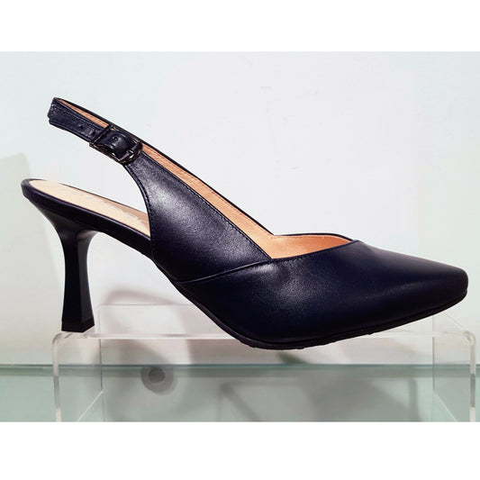 Bioeco 4009 Navy Leather Closed Toe Slingback Occasion Shoe Matching Bags Available 4009-1570