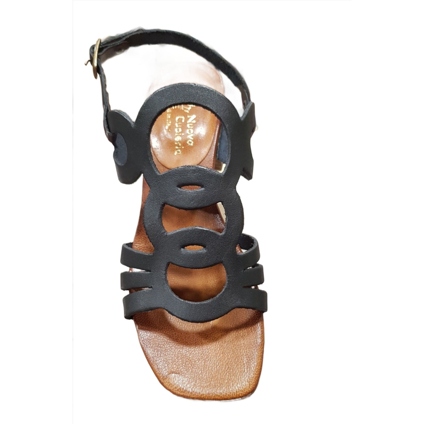 Nuovo Cuoieria E66 Black Italian Leather Sandal