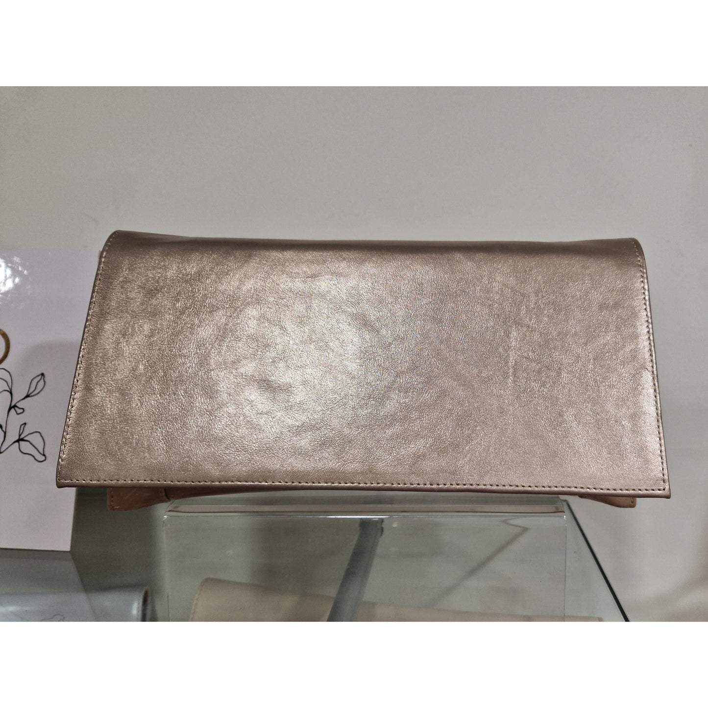 Bioeco Beige Pearl / Clutch bag to match 3942 Sandals B002-2244 metal