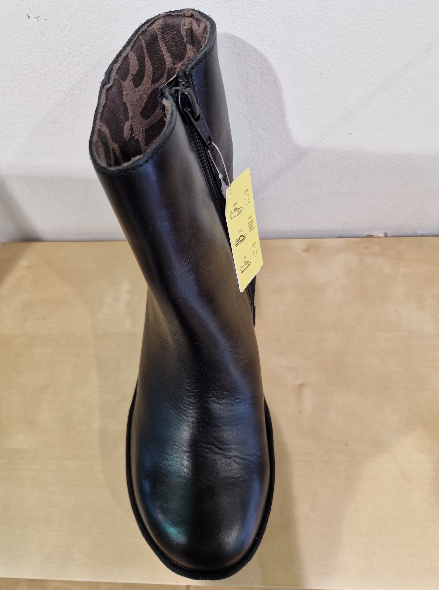 Fly London Toor Chunky Sole Zip Ankle Boot BLACK