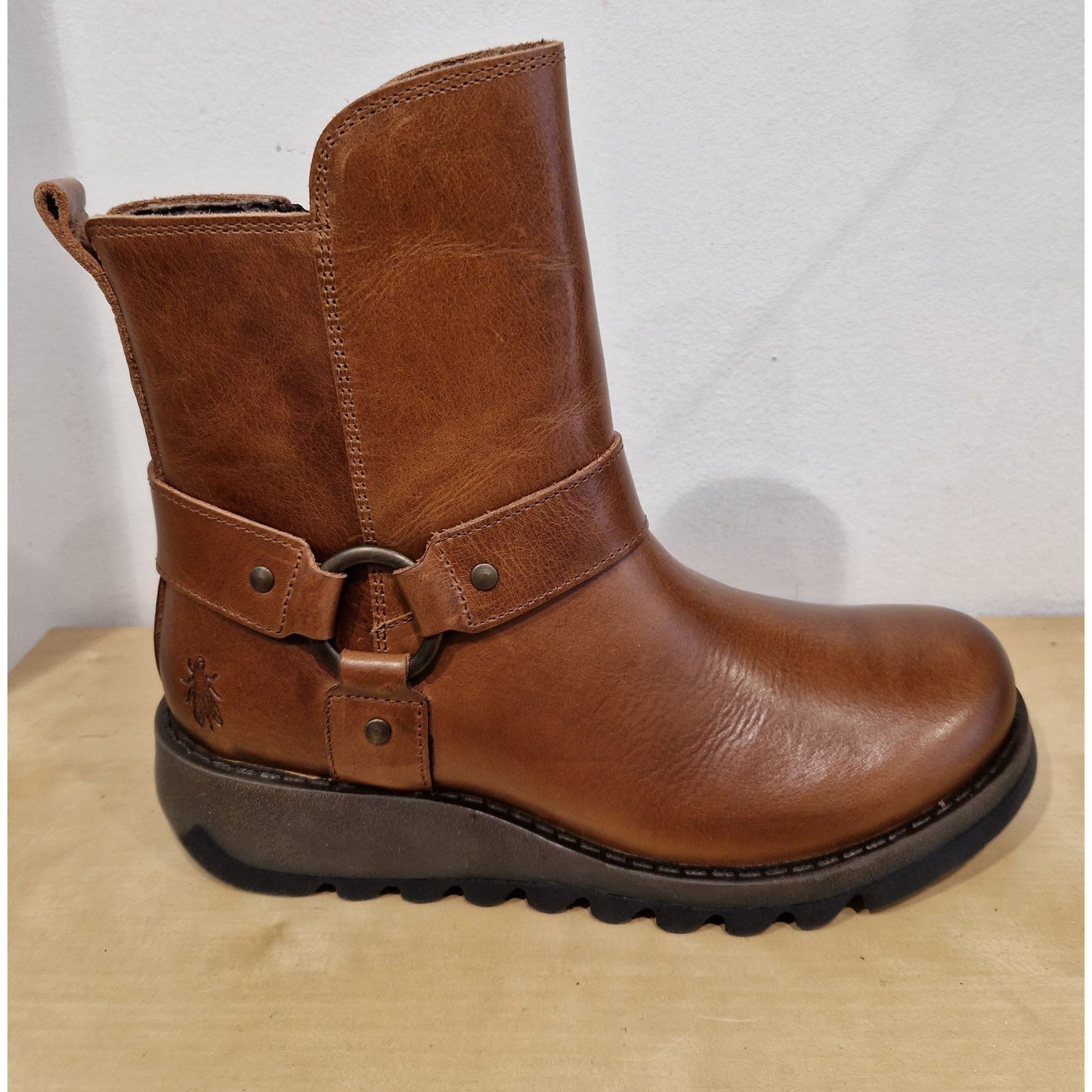 Fly London Soch BROWN Leather Biker style ankle boot