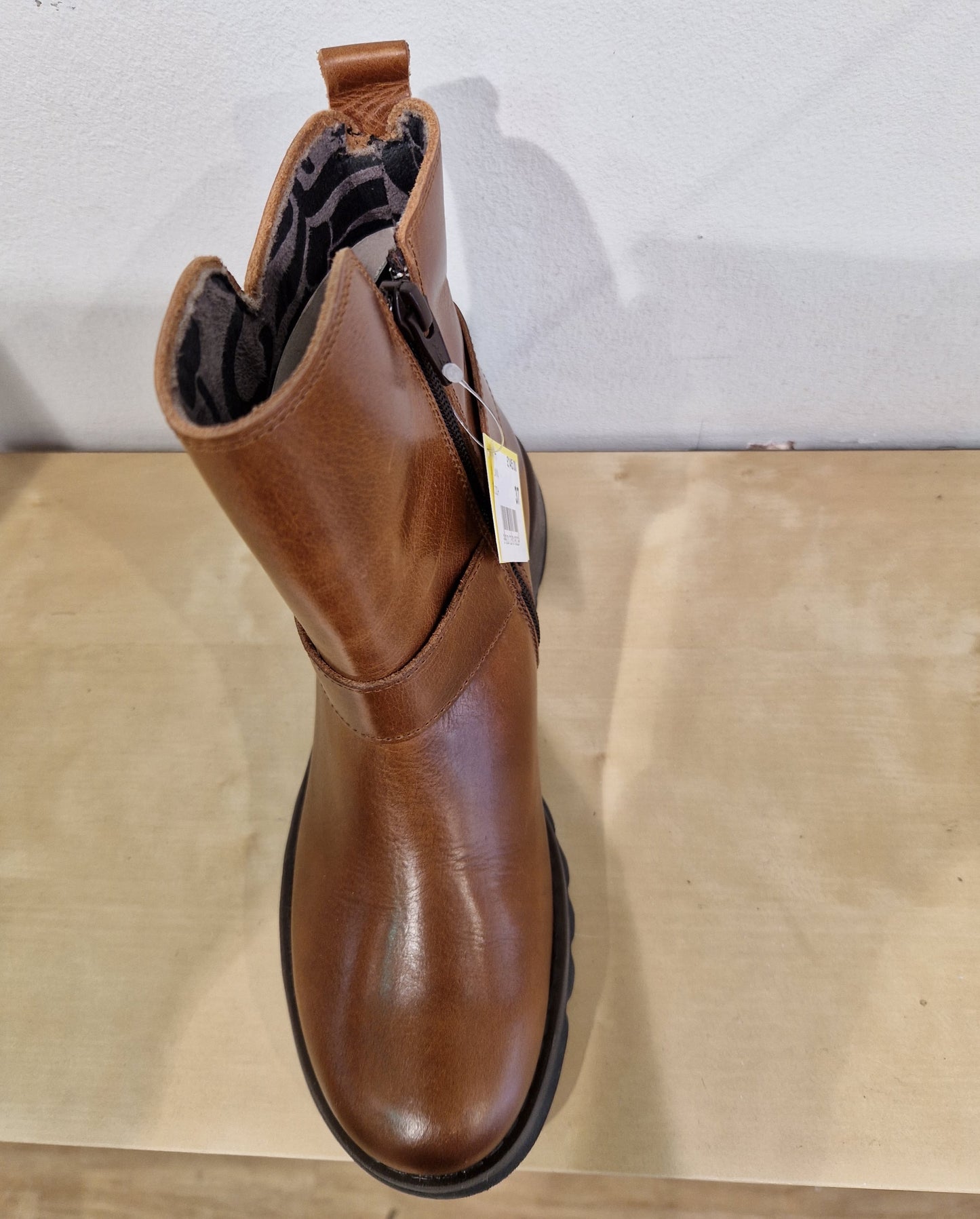 Fly London Soch BROWN Leather Biker style ankle boot