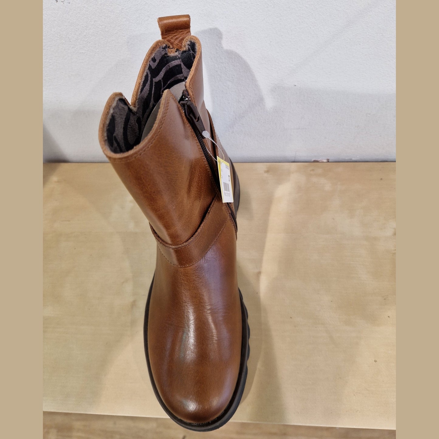 Fly London Soch BROWN Leather Biker style ankle boot