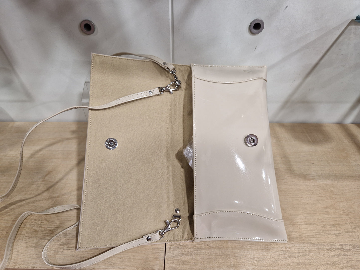 Bioeco Handbag Clutch with Shoulder strap and Wrist Strap BEIGE B002-1777