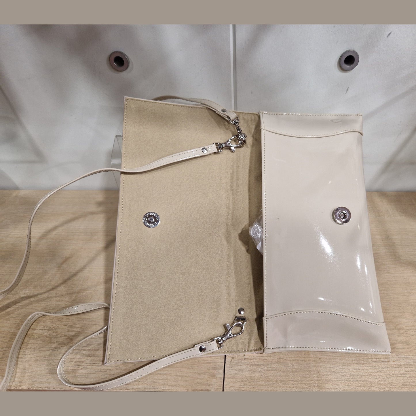 Bioeco Handbag Clutch with Shoulder strap and Wrist Strap BEIGE B002-1777