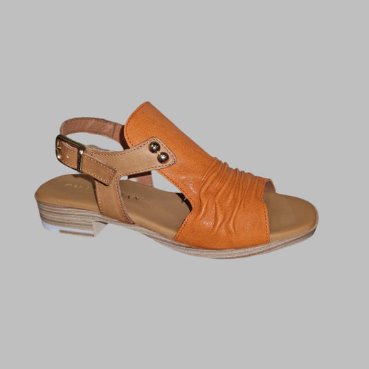 Paula Urban 9-17 ORANGE / CAMEL Soft Leather Comfort Sandal