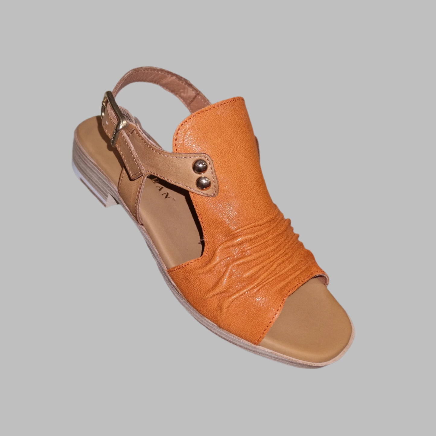 Paula Urban 9-17 ORANGE / CAMEL Soft Leather Comfort Sandal