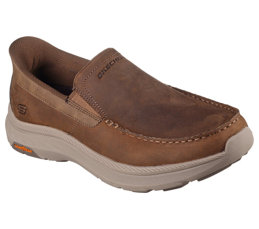 Skechers Slip Ins 205334 BROWN Waxy Leather Slip On Shoe 205334COC