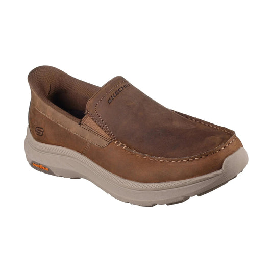 Skechers Slip Ins 205334 BROWN Waxy Leather Slip On Shoe 205334COC