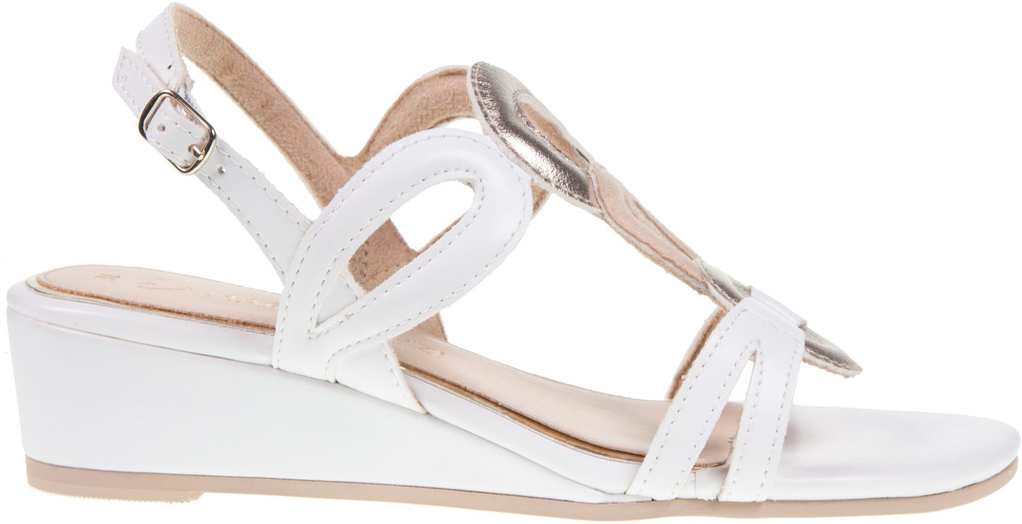 Marco Tozzi 28200-44 WHITE Low Wedge Dress Sandal 28200-44
