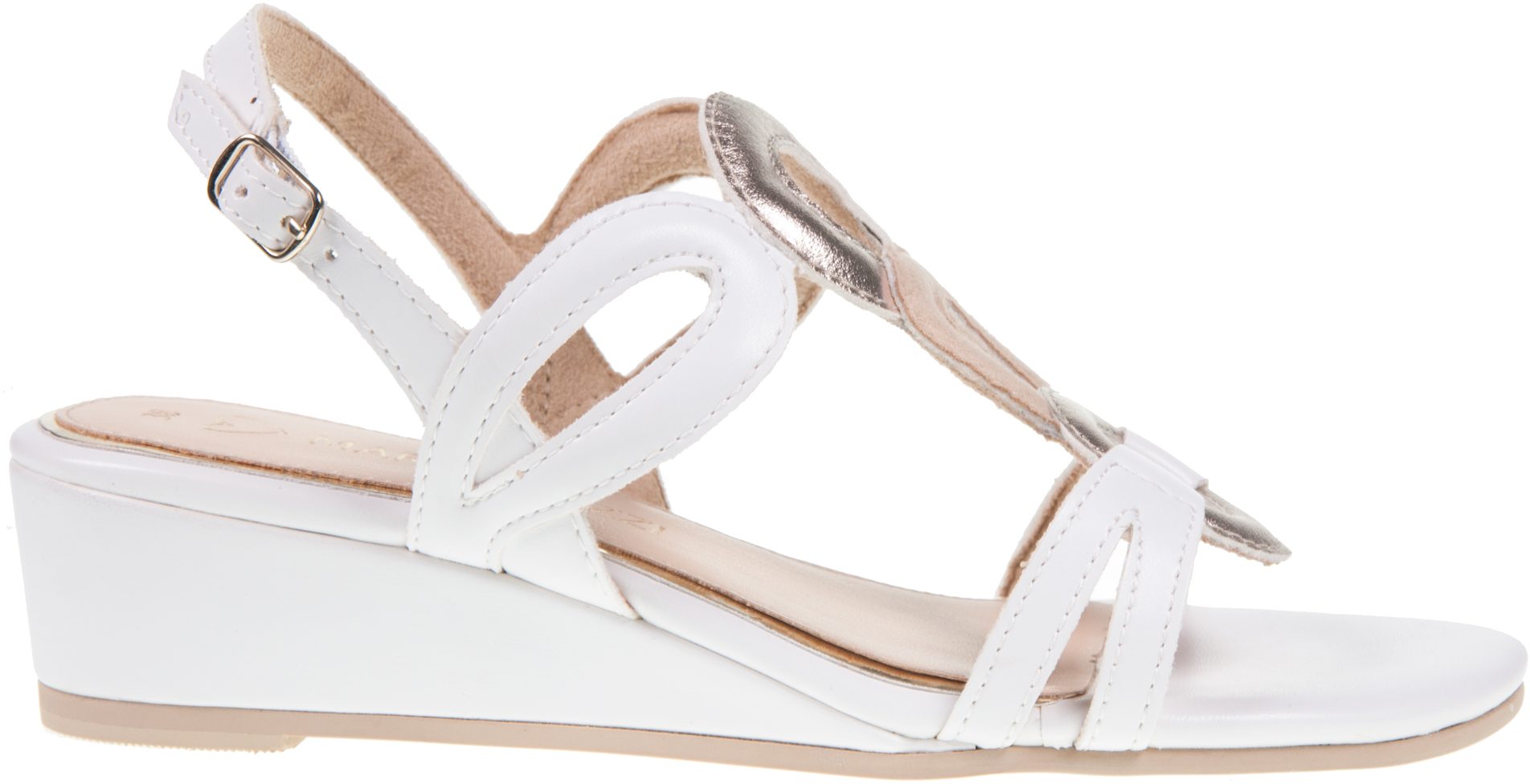 Marco Tozzi 28200-44 WHITE Low Wedge Dress Sandal 28200-44
