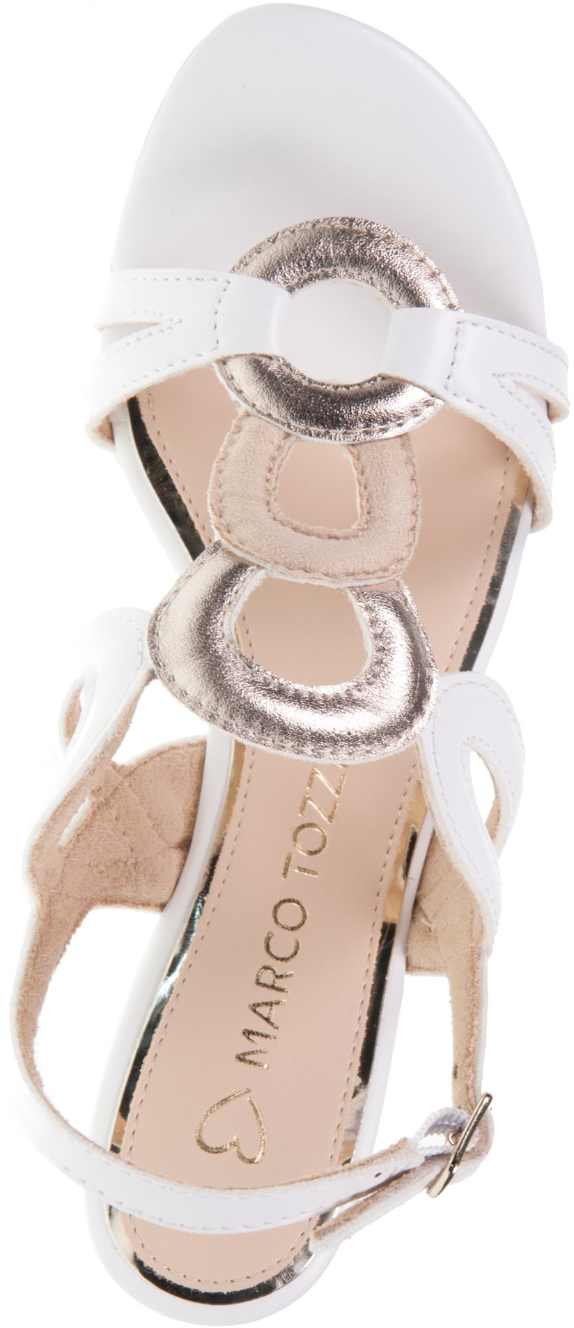 Marco Tozzi 28200-44 WHITE Low Wedge Dress Sandal 28200-44