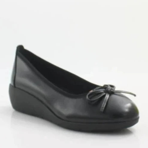 Jana 22162 BLACK Wedge Ballerina Pump