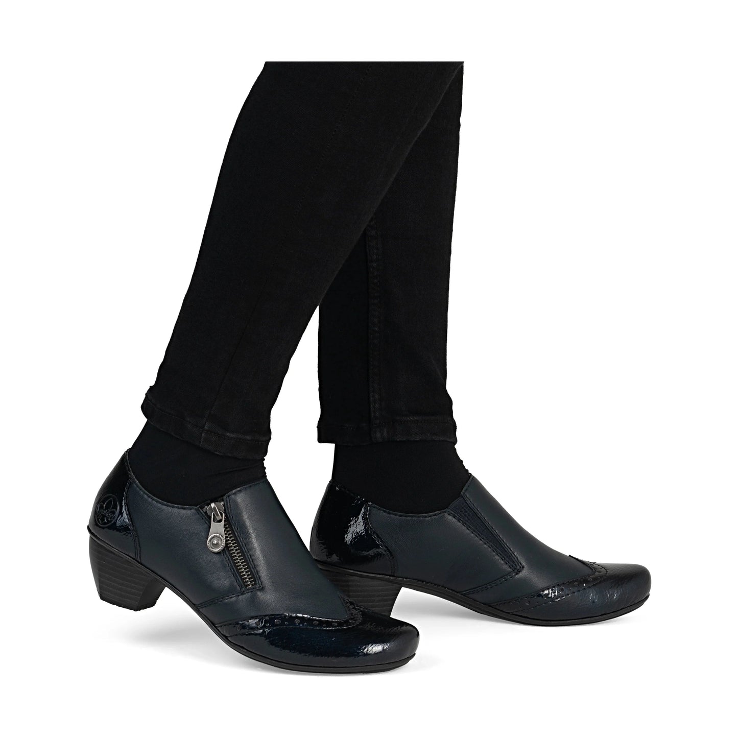 Rieker 41757 NAVY High Fronted Shoe with Zip 41757-15