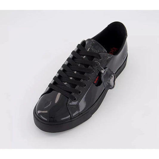 Kickers Tovni Stack BLACK Patent Leather Lace Up Shoes