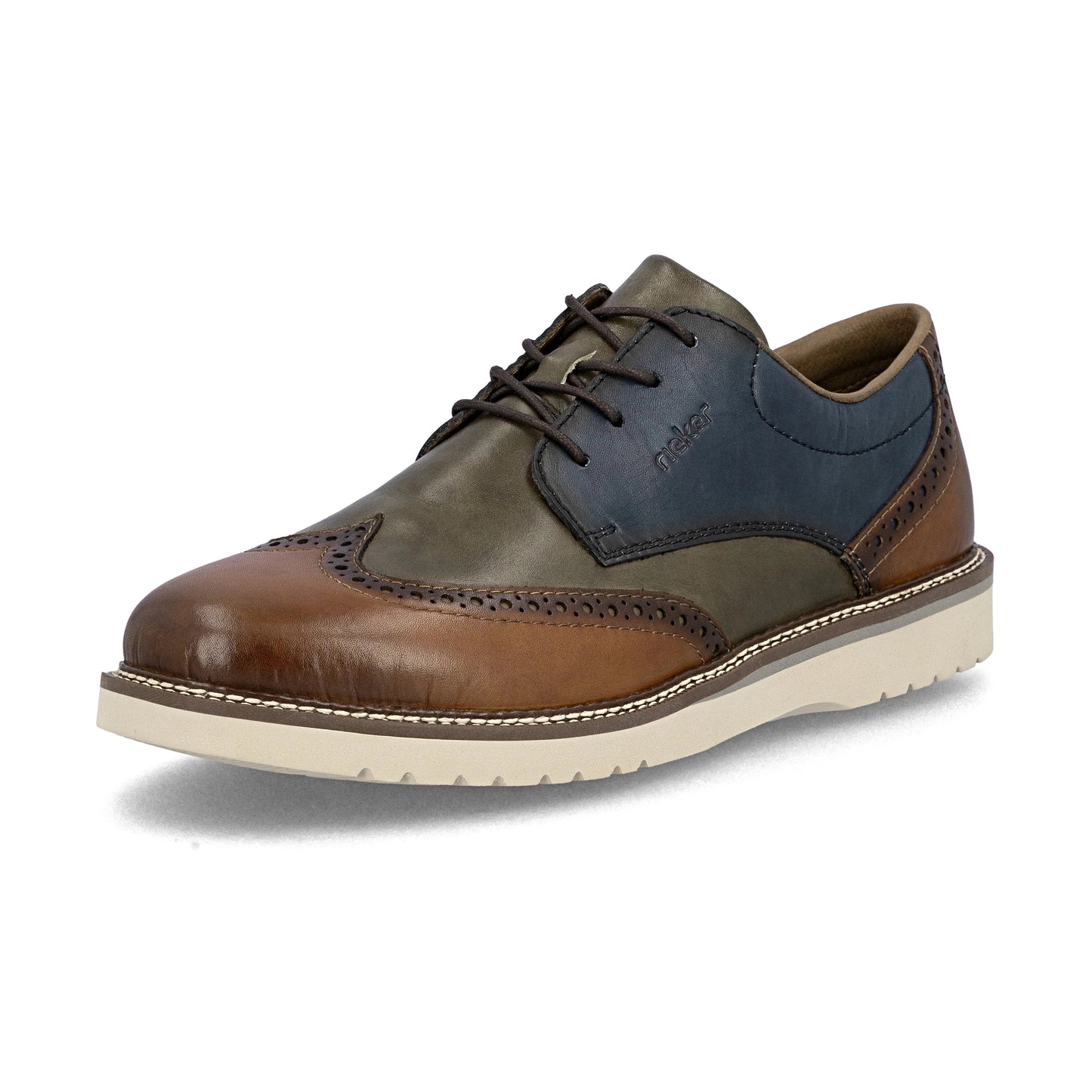 Rieker 04504 MULTI Tone Soft Leather Brogue Shoe 04504-90