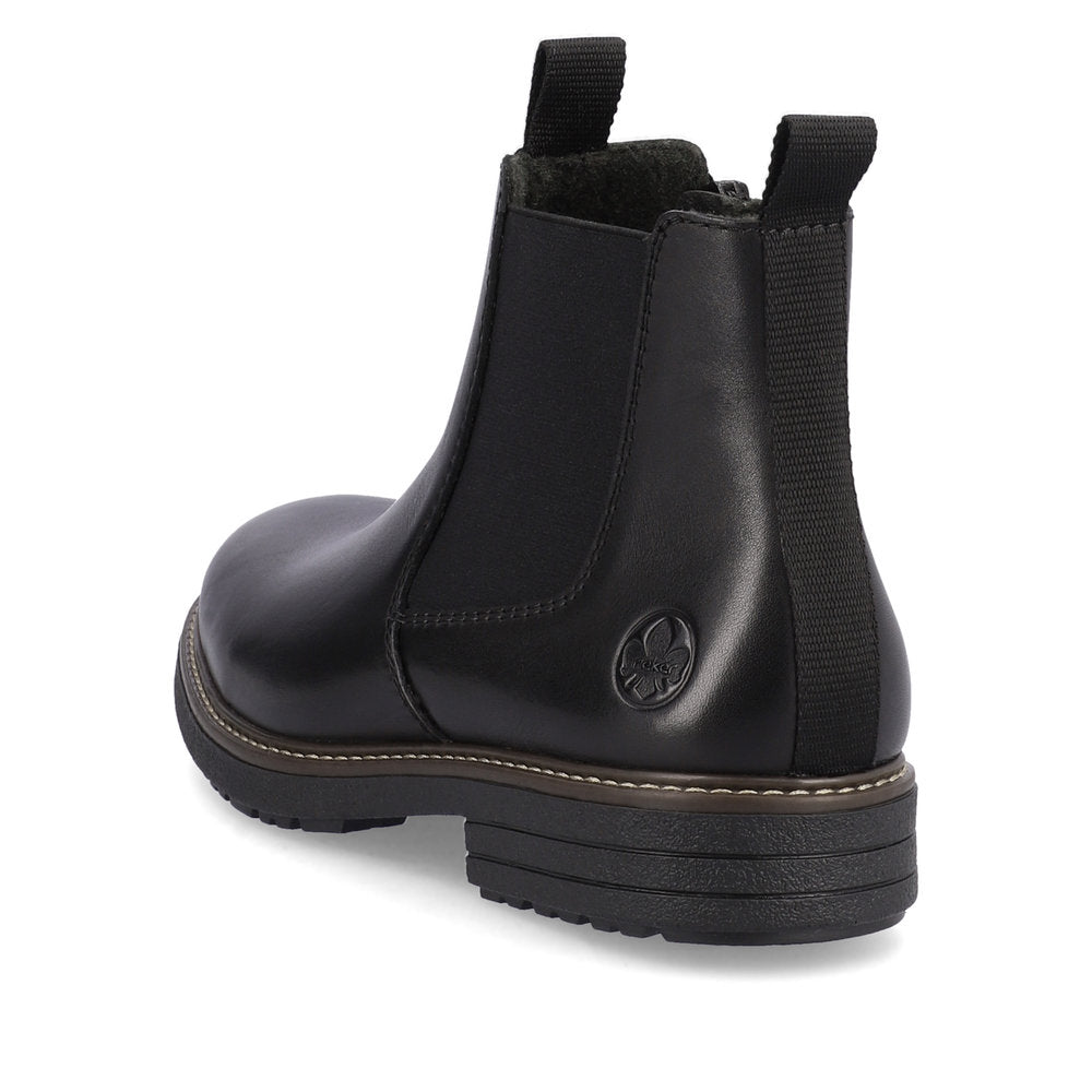 Rieker Mnen's Classi elastic sided Chelsea boot with inside zip 33180 Black