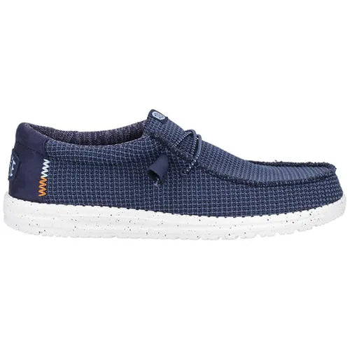 Hey Dude Wally Sport Mesh NAVY Slip On Lightweight Casual Shoe