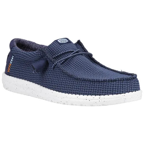 Hey Dude Wally Sport Mesh NAVY Slip On Lightweight Casual Shoe