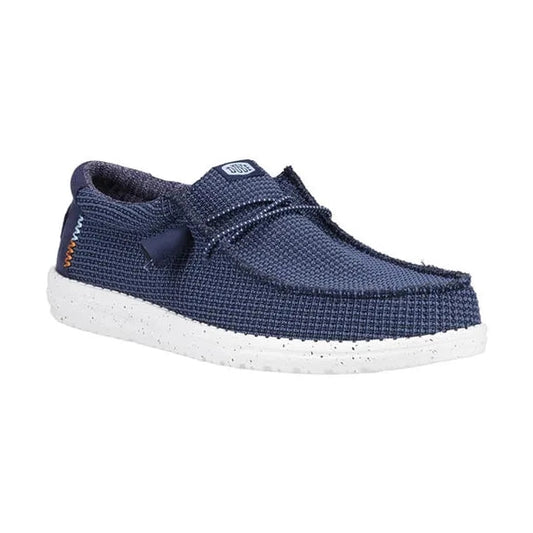 Hey Dude Wally Sport Mesh NAVY Slip On Lightweight Casual Shoe