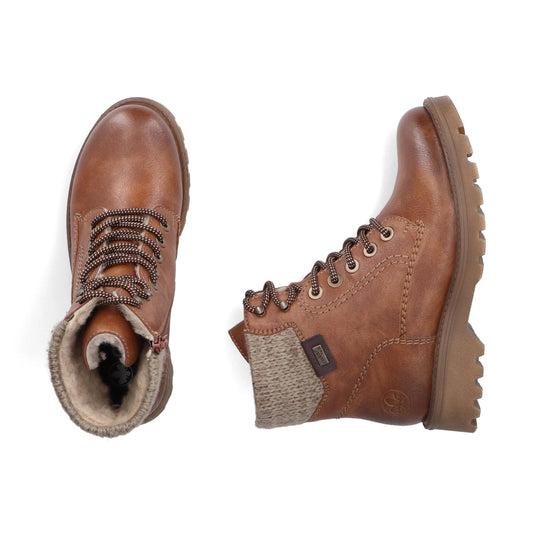 Rieker 73220 BROWN Biker Style Ankle Boots 73220-24