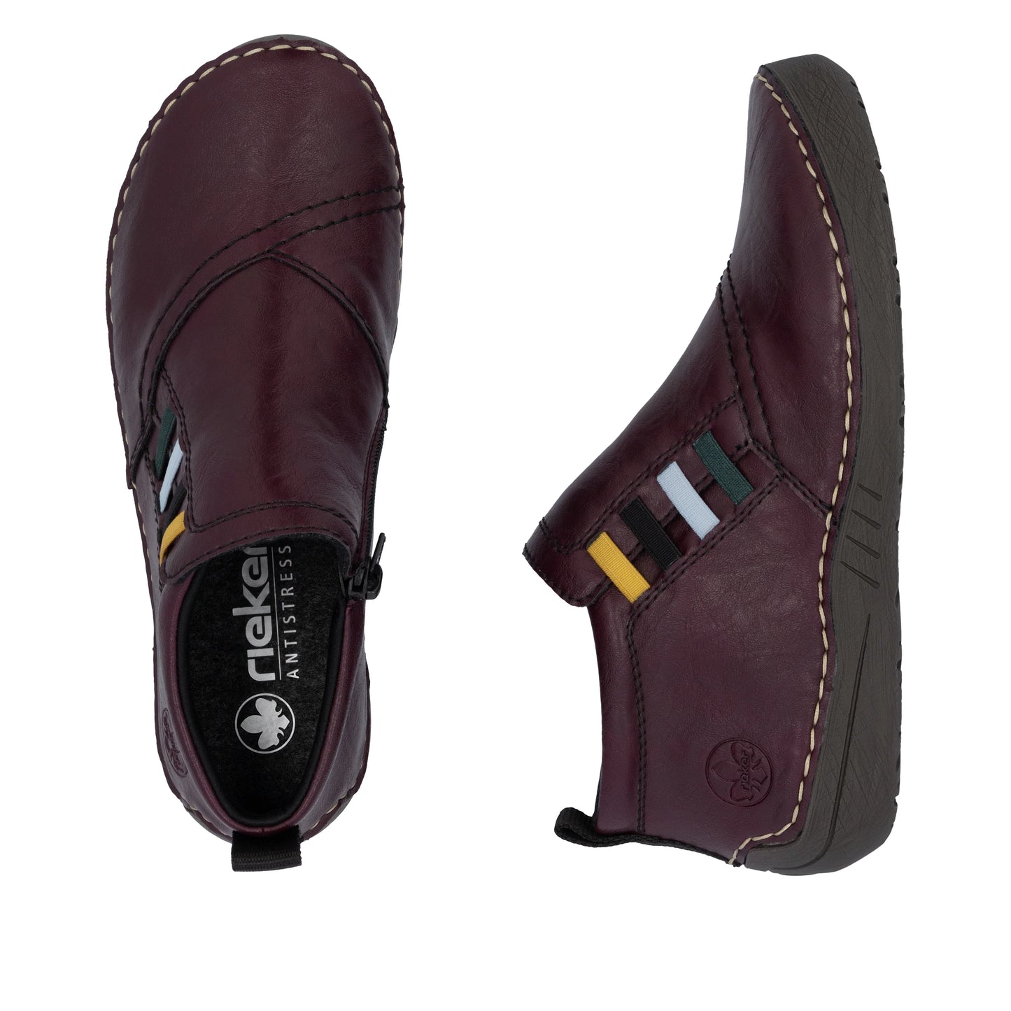 Rieker 52584 Zip Ankle Boot BURGUNDY 52584-30