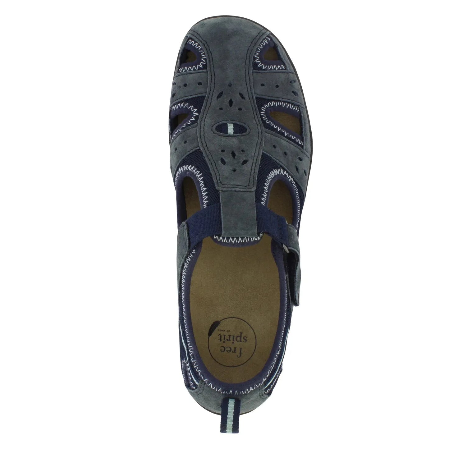 Free Spirit casual shoe Cleveland NAVY Suede with Velcro Strap