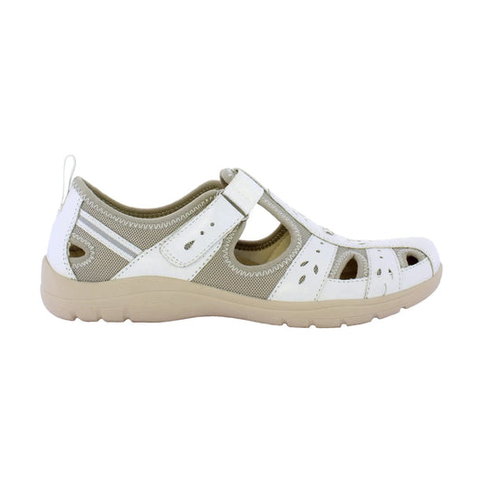 Free Spirit casual shoe Cleveland WHITE Leather with Velcro strap