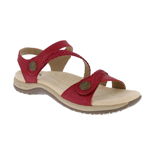 Free Spirit Malibu CHILLI Red Leather Touch Fastening Comfort Sandals